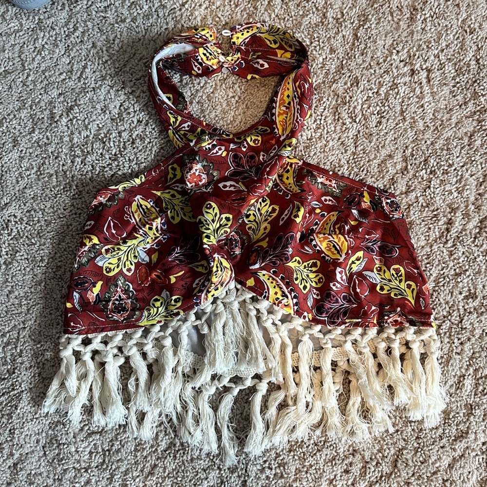 Crochet Fringe Halter Top